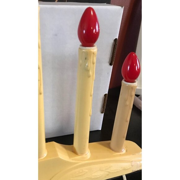 Vintage Electric 5-Light Candelabra Window Candle Lamp With Red Bulbs - Picture 7 of 9